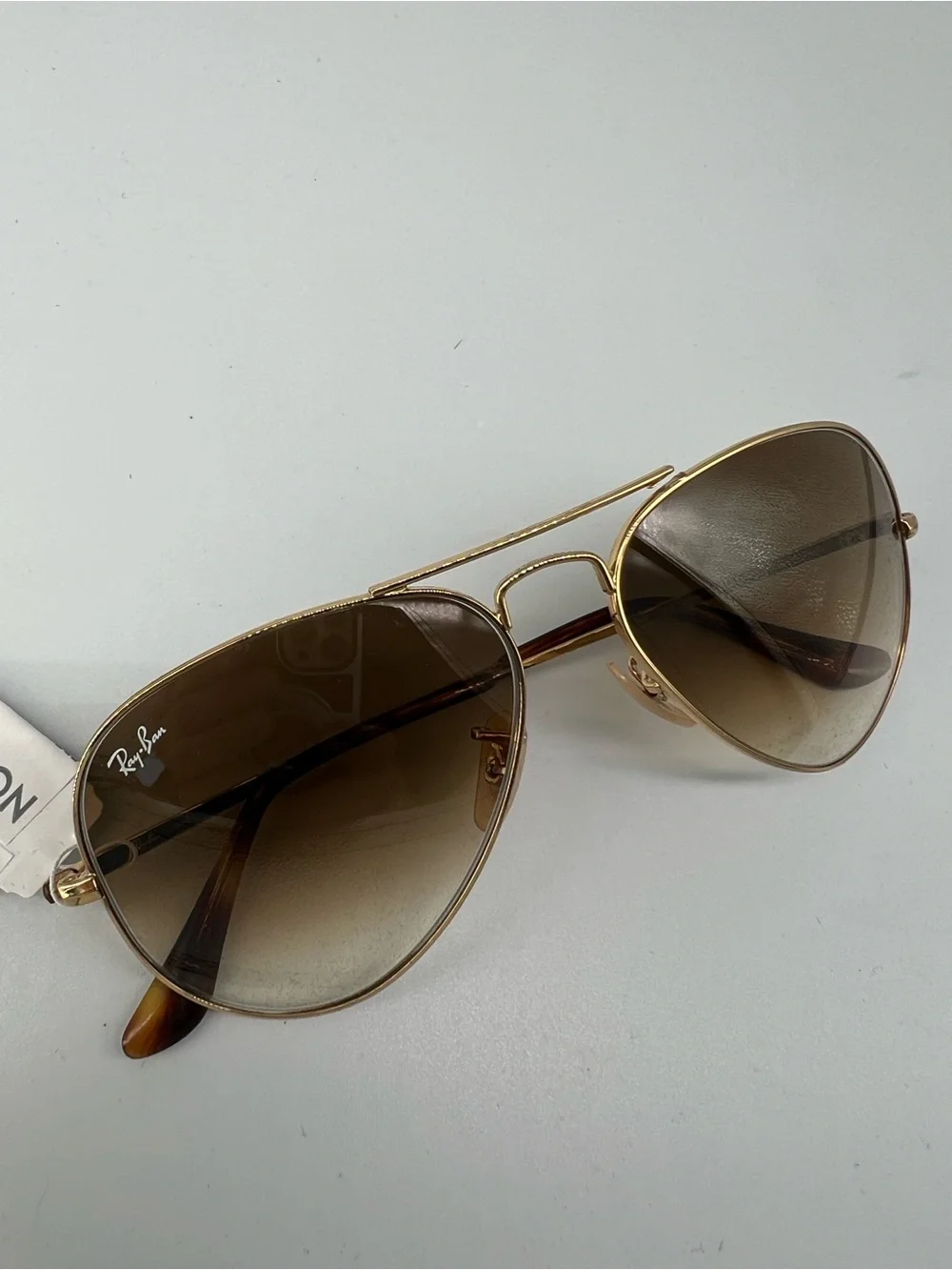 Ray-Ban Gold Frame Brown Gradient Aviator Sunglasses